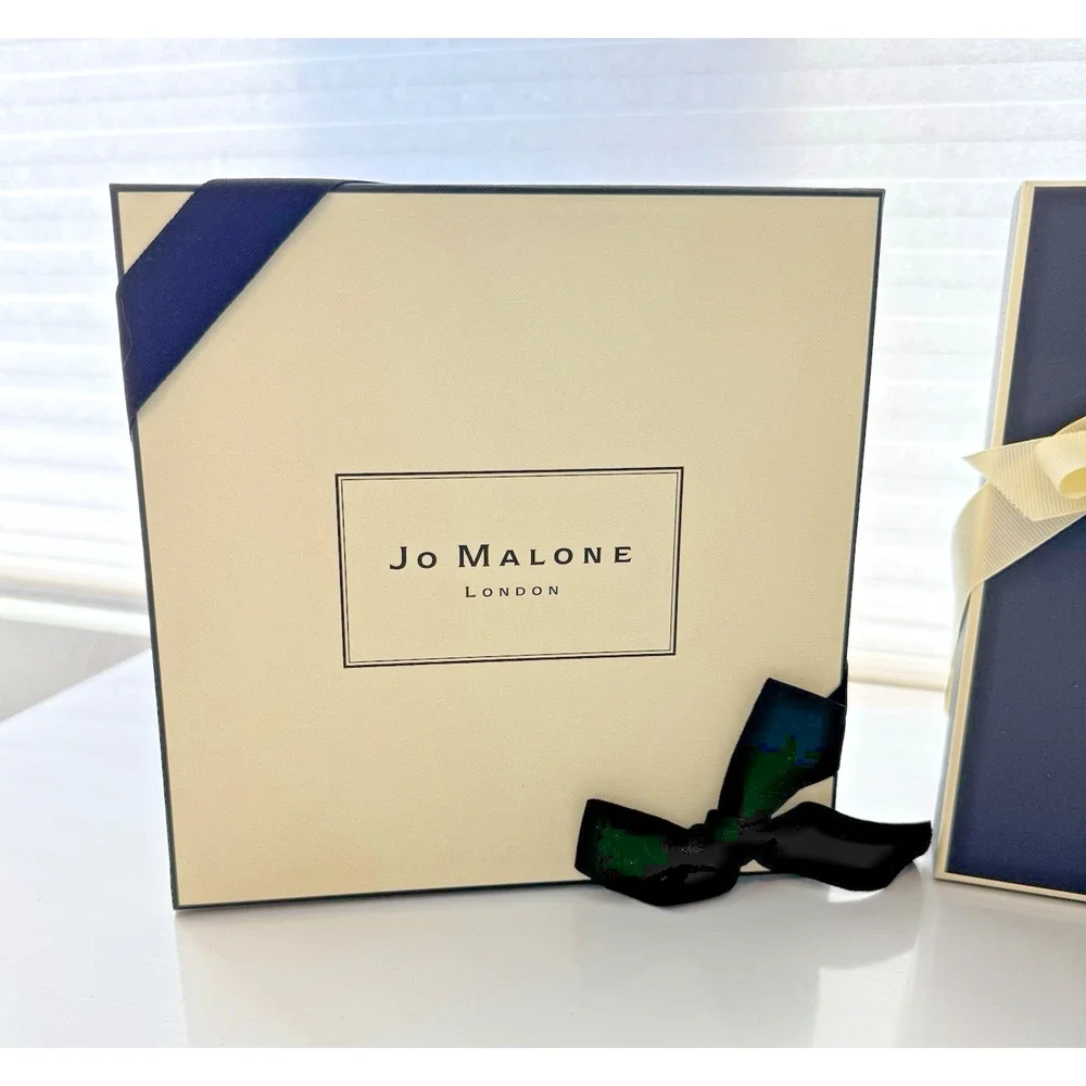 Lot of 3 JO MALONE LONDON Gift Storage Keepsake Boxes with Ribbons Cream Black